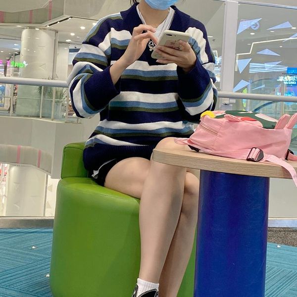 women's sweaters women casual loose style sweater navy stripe printed pattern v-neck long sleeve knitwear, White;black
women's sweaters women casual loose style sweater navy stripe printed pattern v-neck long sleeve knitwear, White;black