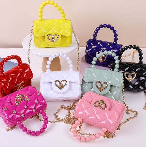 candy colored children jelly handbag mini chain key pearl bag with one shoulder across the shoulder bags, Black
candy colored children jelly handbag mini chain key pearl bag with one shoulder across the shoulder bags, Black