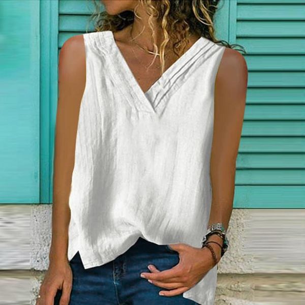 tank 2021 summer womens lmitation linen shirt ladies v neck loose sleeveless tee vest tank female vest, White
tank 2021 summer womens lmitation linen shirt ladies v neck loose sleeveless tee vest tank female vest, White