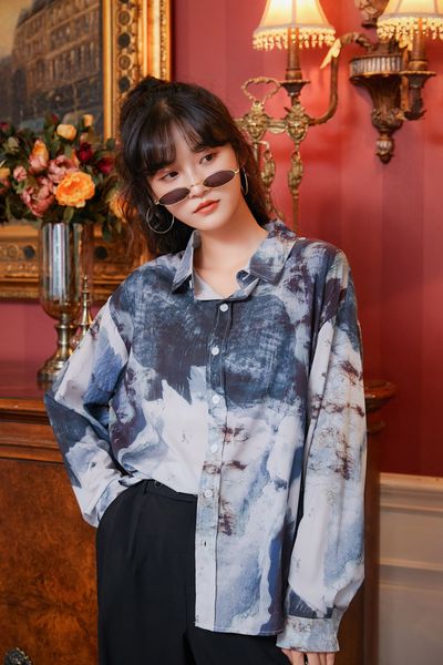 2021 new fall women long sleeve streetwear blouse button up collar tie dye loose shirt ladies designer clothing mz1n, White
2021 new fall women long sleeve streetwear blouse button up collar tie dye loose shirt ladies designer clothing mz1n, White