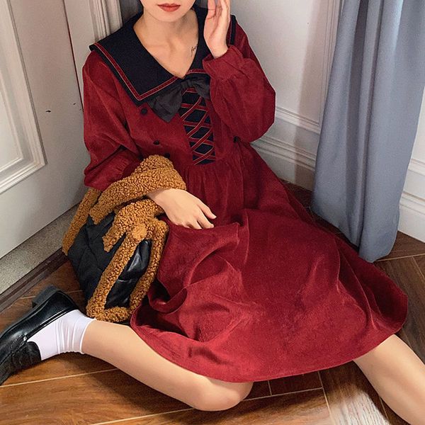 red vintage girl's dress girl autumn long sleeve dressed as mujer female fairy fashion ejy4, Black;gray
red vintage girl's dress girl autumn long sleeve dressed as mujer female fairy fashion ejy4, Black;gray