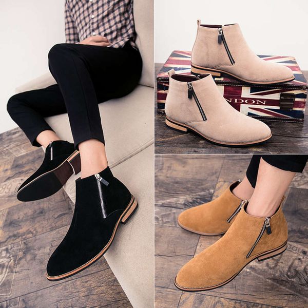 high heel boots in winter, men's shoes, fashion short damp frosted leather boots, pointed zipper, White;red
high heel boots in winter, men's shoes, fashion short damp frosted leather boots, pointed zipper, White;red