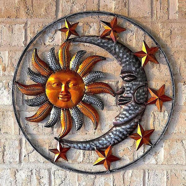 decorative objects & figurines metal sun moon wall pendant 3d decoration indoor outdoor living room garden art decor
decorative objects & figurines metal sun moon wall pendant 3d decoration indoor outdoor living room garden art decor