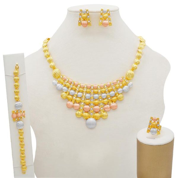 earrings & necklace african jewelry sets gold ring set female shiny crystal chain fashion design party gift, Silver
earrings & necklace african jewelry sets gold ring set female shiny crystal chain fashion design party gift, Silver