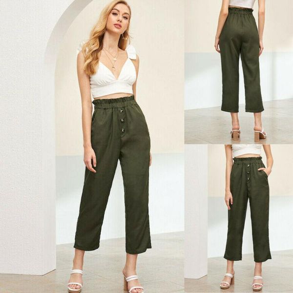 yoga outfits women high waist button elastic crop pants casual straight wide leg, White;red
yoga outfits women high waist button elastic crop pants casual straight wide leg, White;red