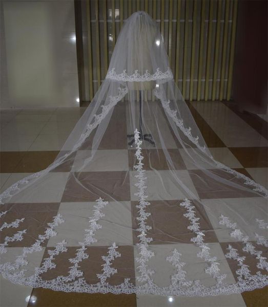 bridal veils luxury ivory lace appliqued tulle with comb cathedral length two layers accessories 3.5/4.5m long wedding, Black
bridal veils luxury ivory lace appliqued tulle with comb cathedral length two layers accessories 3.5/4.5m long wedding, Black