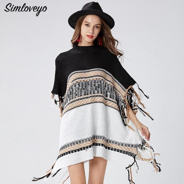 women's sweaters simloveyo sweater women tassel turtleneck half sleeve mix color knitting pullovers autumn knit cloak ponchos cape, White;black
women's sweaters simloveyo sweater women tassel turtleneck half sleeve mix color knitting pullovers autumn knit cloak ponchos cape, White;black