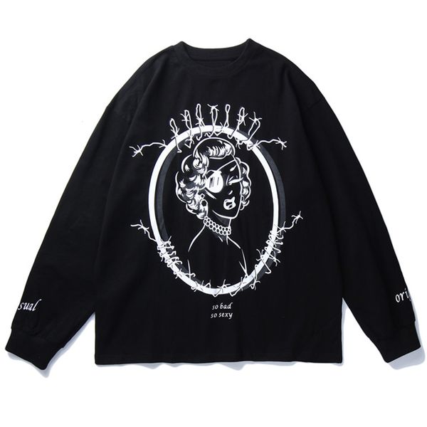 aerfaric 2021 new eden bad women print men's hip hop famous loose t-shirt harajuku fashion casual shirt long sleeve qphw, White;black
aerfaric 2021 new eden bad women print men's hip hop famous loose t-shirt harajuku fashion casual shirt long sleeve qphw, White;black