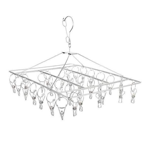 hangers & racks 1pc multi-purpose clothes hanger stainless steel drying rack clips socks