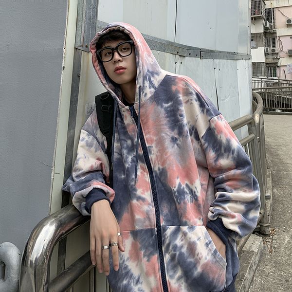 hooded casual loose youth zipper jacket autumn and winter sportswear men's fashion, Black;brown
hooded casual loose youth zipper jacket autumn and winter sportswear men's fashion, Black;brown