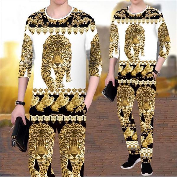 autumn and winter long men tracksuits sleeved t shirt trousers 2 piece suit casual loose sportswear trend 3d tiger print, Gray
autumn and winter long men tracksuits sleeved t shirt trousers 2 piece suit casual loose sportswear trend 3d tiger print, Gray