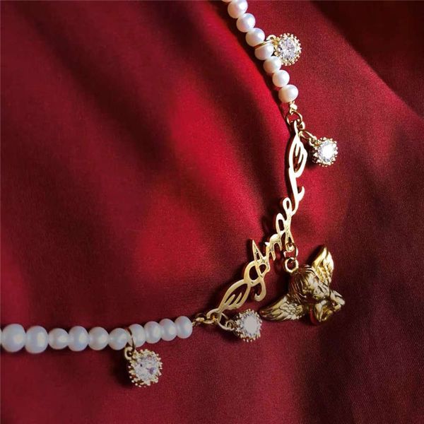 hbp fashion design style sweetheart angel letter zircon pearl necklace clavicle chain, Silver
hbp fashion design style sweetheart angel letter zircon pearl necklace clavicle chain, Silver