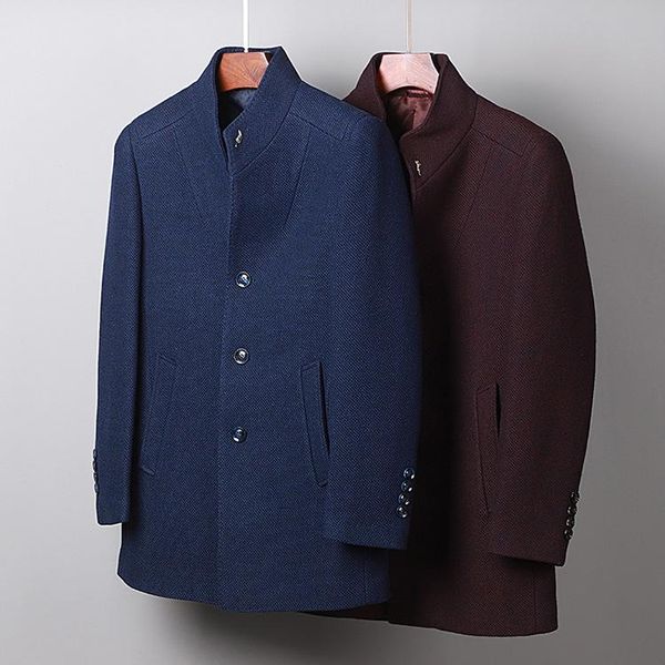 men's wool & blends winter fall fashion clothing , men stand collar navy coffee woolen coat coats for man, Black
men's wool & blends winter fall fashion clothing , men stand collar navy coffee woolen coat coats for man, Black