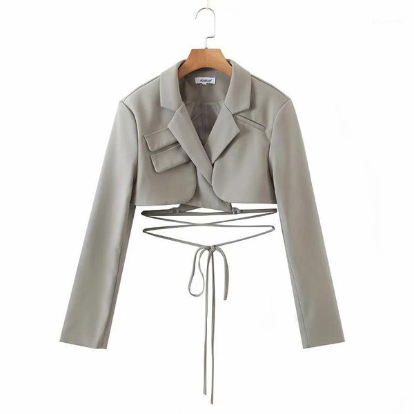 women's suits & blazers fashion women blazer jackets 2021 autumn long sleeve solid notched cropped lady street wear fall casual female, White;black
women's suits & blazers fashion women blazer jackets 2021 autumn long sleeve solid notched cropped lady street wear fall casual female, White;black