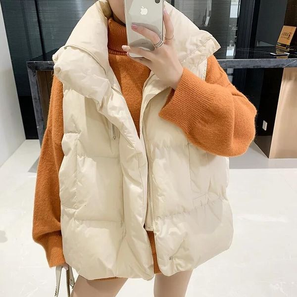 vests 2021 winter simple down women's short sleevels cotton coat thickened vt bread suit, Black;white
vests 2021 winter simple down women's short sleevels cotton coat thickened vt bread suit, Black;white
