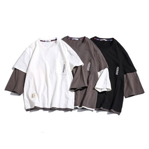 mens fashion panelled t-shirts loose seasons casual solid crew neck breathable summer tee male ins stress clothing, White;black
mens fashion panelled t-shirts loose seasons casual solid crew neck breathable summer tee male ins stress clothing, White;black