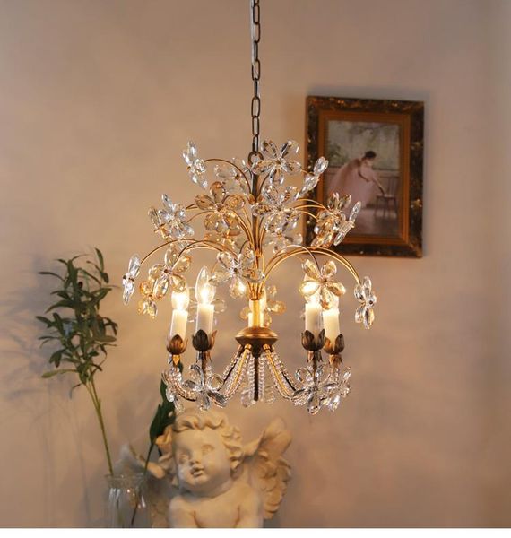 french romantic pastoral crystal flower chandelier american retro bedroom room bed and breakfast light luxury lamp
french romantic pastoral crystal flower chandelier american retro bedroom room bed and breakfast light luxury lamp