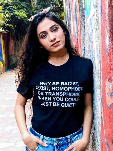 women tshirt why be racist sexist homophobic transphobic when you could just be quiet tumblr quotes t shirt for girl drop ship, White
women tshirt why be racist sexist homophobic transphobic when you could just be quiet tumblr quotes t shirt for girl drop ship, White