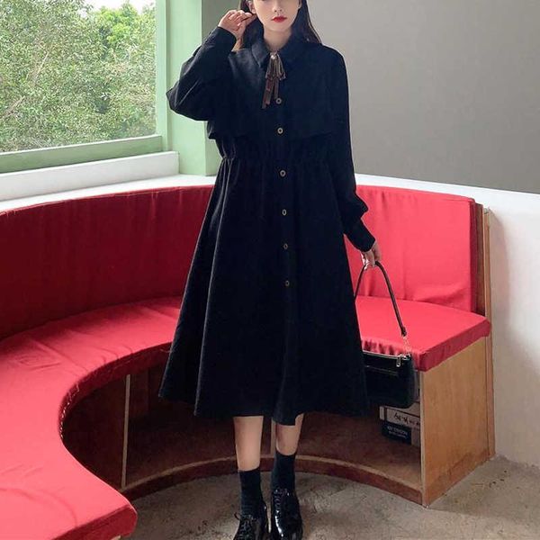 japanese soft long sleeve midi dress cute sweet women design lolita korean ladies gothic costume 210604, Black;gray
japanese soft long sleeve midi dress cute sweet women design lolita korean ladies gothic costume 210604, Black;gray