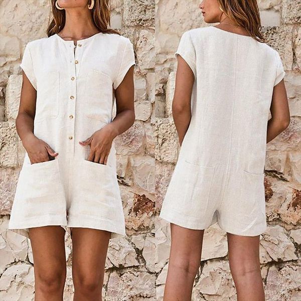 cotton linen plus size button womens rompers down shorts playsuits summer xrq88, Black;white
cotton linen plus size button womens rompers down shorts playsuits summer xrq88, Black;white