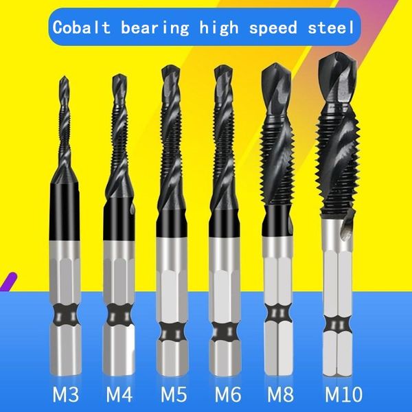 hand tools 6pcs m3-m10 screw tap drill bits hrc89 tialn coated hssco m35 cobalt taps metric combination bit 1/4" in hex quick change
hand tools 6pcs m3-m10 screw tap drill bits hrc89 tialn coated hssco m35 cobalt taps metric combination bit 1/4" in hex quick change