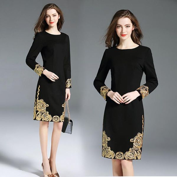 casual dresses women's spring and summer embroidered temperament slim slimming classic wild black dress ol bottoming fall, Black;gray
casual dresses women's spring and summer embroidered temperament slim slimming classic wild black dress ol bottoming fall, Black;gray