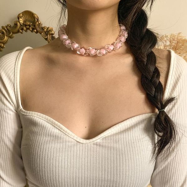 pendant necklaces fashion korean acrylic pink sweet love heart choker necklace statement girlfriend gift cute jewelry collier femme gifts, Silver
pendant necklaces fashion korean acrylic pink sweet love heart choker necklace statement girlfriend gift cute jewelry collier femme gifts, Silver