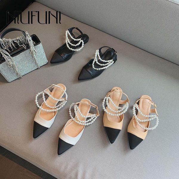 sandals pearl beaded chain buckle pointed flat women 2021 mixed colors french leather hollow elegant casual ladies shoes, Black
sandals pearl beaded chain buckle pointed flat women 2021 mixed colors french leather hollow elegant casual ladies shoes, Black