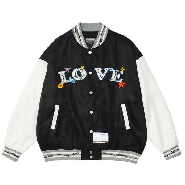 men's jackets men loose baseball patchwork vintage varsity jacket women autumn oversized love embroidery streetwear windbreaker, Black;brown
men's jackets men loose baseball patchwork vintage varsity jacket women autumn oversized love embroidery streetwear windbreaker, Black;brown