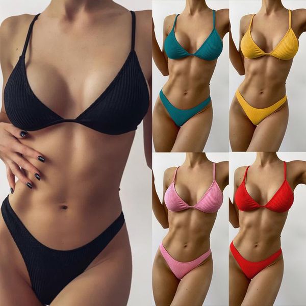 women's swimwear 2021 bikini set solid color pit thong swimsuit wholesale bathing suit beach wear triangle, White;black
women's swimwear 2021 bikini set solid color pit thong swimsuit wholesale bathing suit beach wear triangle, White;black