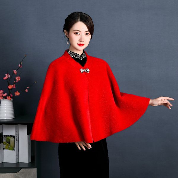 2022 bride wraps winter wedding warm bridesmaid dress wedding cloak coat red wool shawl spring and autumn, White
2022 bride wraps winter wedding warm bridesmaid dress wedding cloak coat red wool shawl spring and autumn, White