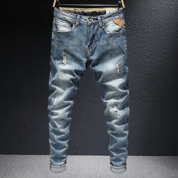 italian style fashion men jeans retro blue elastic cotton ripped for vintage designer slim denim pants yn86
italian style fashion men jeans retro blue elastic cotton ripped for vintage designer slim denim pants yn86