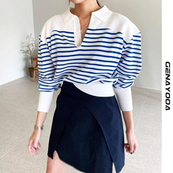 women's sweaters genayooa 2021 panelled striped women sweater knitted pullover chic korean all-match puff sleeve simple jumper, White;black
women's sweaters genayooa 2021 panelled striped women sweater knitted pullover chic korean all-match puff sleeve simple jumper, White;black