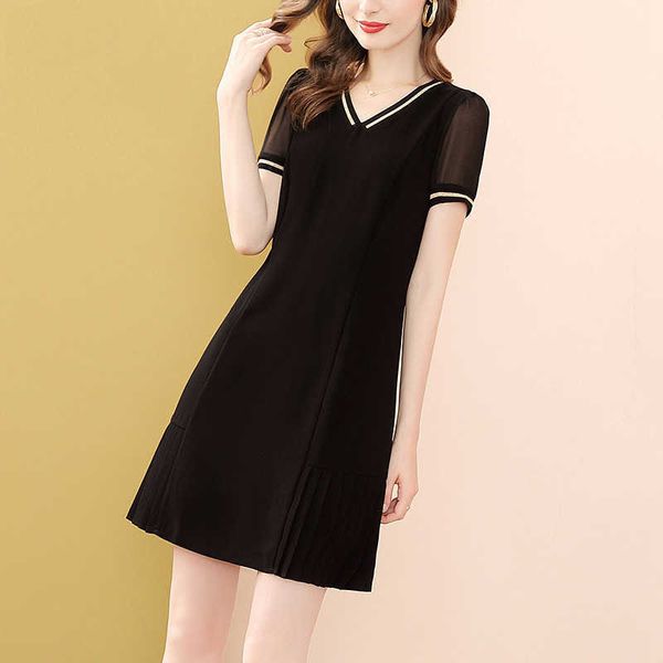 only plus black mini dress a-line high waist chiffon pleat short dress v-neck solid elegant women summer vestidos 210603, Black;gray
only plus black mini dress a-line high waist chiffon pleat short dress v-neck solid elegant women summer vestidos 210603, Black;gray