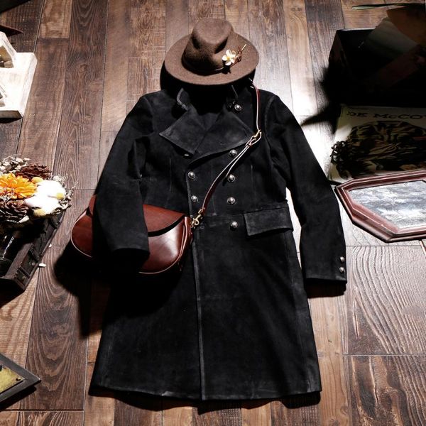 men's leather & faux cdlj1 read description asian size super quality excellent cow winter jacket classic cowhide suede pea coat, Black
men's leather & faux cdlj1 read description asian size super quality excellent cow winter jacket classic cowhide suede pea coat, Black