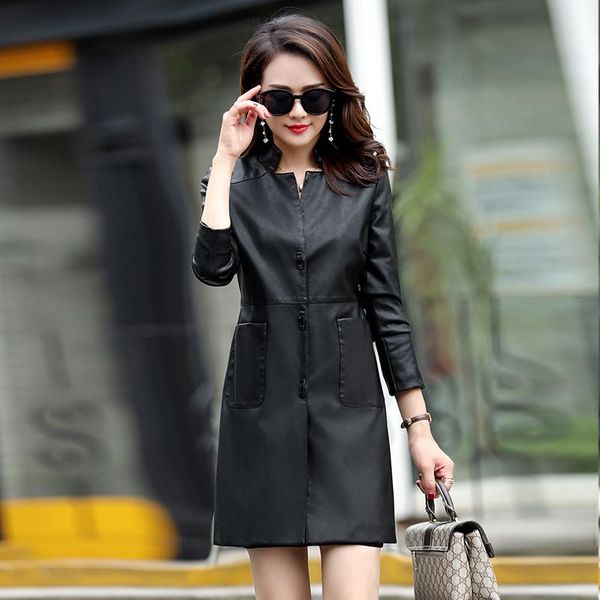 women's leather & faux 5xl plus 6xl size 2021 women jacket autumn winter long slim female black trench coat
women's leather & faux 5xl plus 6xl size 2021 women jacket autumn winter long slim female black trench coat