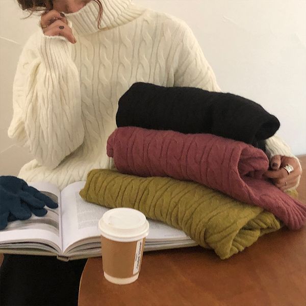 2021 new spring women knitted sweater casual turtleneck loose fit female pullovers 4 colors korean style warm knitwear 5ewp, White;black
2021 new spring women knitted sweater casual turtleneck loose fit female pullovers 4 colors korean style warm knitwear 5ewp, White;black