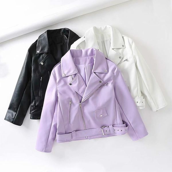 women's leather & faux zcwxm spring autumn women pu jacket with belt streetwear lapel oversized purple loose coat lady outwear, Black
women's leather & faux zcwxm spring autumn women pu jacket with belt streetwear lapel oversized purple loose coat lady outwear, Black