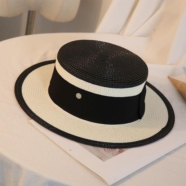wide brim hats 2021 female color matching small fragrance style british flat-straw hat fresh outing sun korean version of the, Blue;gray
wide brim hats 2021 female color matching small fragrance style british flat-straw hat fresh outing sun korean version of the, Blue;gray