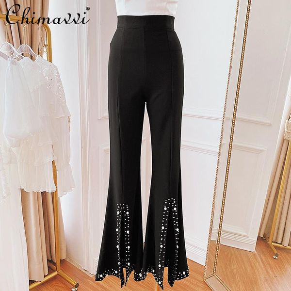 women's pants & capris elegant draped for women 2021 summer socialite beaded bell-bottom high waist slimming bootcut trousers all-match, Black;white
women's pants & capris elegant draped for women 2021 summer socialite beaded bell-bottom high waist slimming bootcut trousers all-match, Black;white