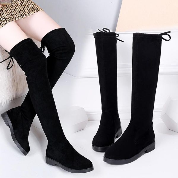 boots shoes lady boots-women thigh high heels round toe 2021 over-the-knee autumn flat rubber med solid microfib, Black
boots shoes lady boots-women thigh high heels round toe 2021 over-the-knee autumn flat rubber med solid microfib, Black