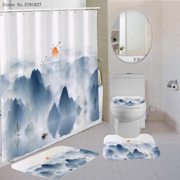 4 pieces mountain river landscape shower curtain sets beautiful scenery bathroom set carpet cover toilet cover home bath set
4 pieces mountain river landscape shower curtain sets beautiful scenery bathroom set carpet cover toilet cover home bath set