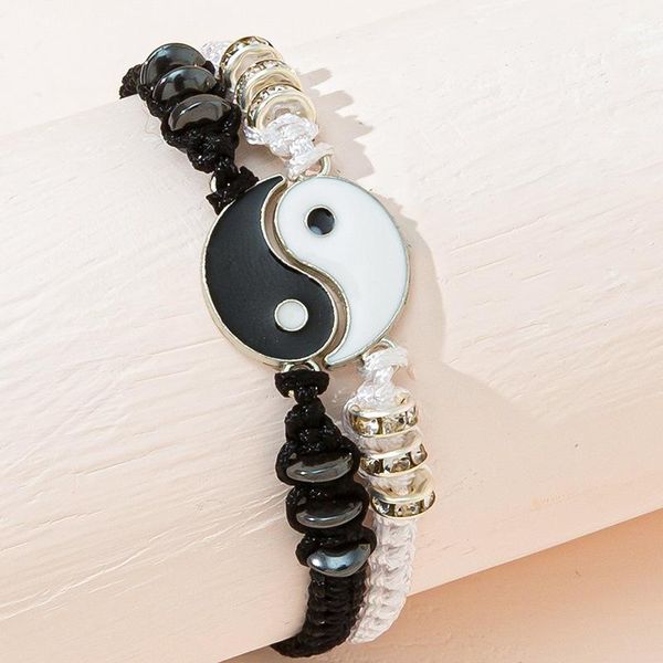 link, chain 1pair couple bracelet chinese retro tai chi gossip banish bad luck hand woven rope bff friend friendship jewelry, Black
link, chain 1pair couple bracelet chinese retro tai chi gossip banish bad luck hand woven rope bff friend friendship jewelry, Black