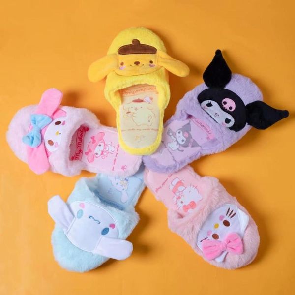 new women indoor cute slippers cinnamoroll melody warm girl slippers fur kuromi plush shoes home house girl non-slip, Black
new women indoor cute slippers cinnamoroll melody warm girl slippers fur kuromi plush shoes home house girl non-slip, Black