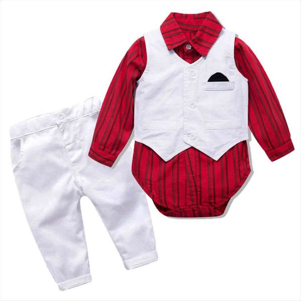 baby boy formal set striped romper vest white pants infant children fall outfits little baptism birthday dress
baby boy formal set striped romper vest white pants infant children fall outfits little baptism birthday dress