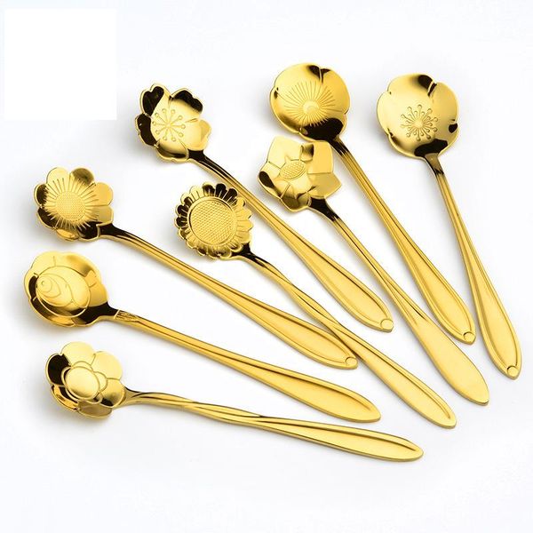 spoons tea coffee spoon flowers gold mixing stir stainless steel 2.8 cm vintage dessert drink tableware 8 pcs / set
spoons tea coffee spoon flowers gold mixing stir stainless steel 2.8 cm vintage dessert drink tableware 8 pcs / set
