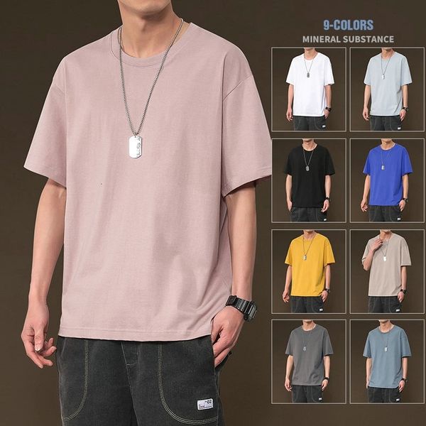 men's t-shirts summer cotton t-shirt fashion solid color casual o-neck t shirt men streetwear korean loose short-sleeved tshirt me tnqc, White;black
men's t-shirts summer cotton t-shirt fashion solid color casual o-neck t shirt men streetwear korean loose short-sleeved tshirt me tnqc, White;black