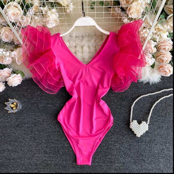girl soild v neck mesh womens rompers ruffle lotus leaf sleeve bodysuits swim beach holiday bodysuit outfit, Black;white
girl soild v neck mesh womens rompers ruffle lotus leaf sleeve bodysuits swim beach holiday bodysuit outfit, Black;white