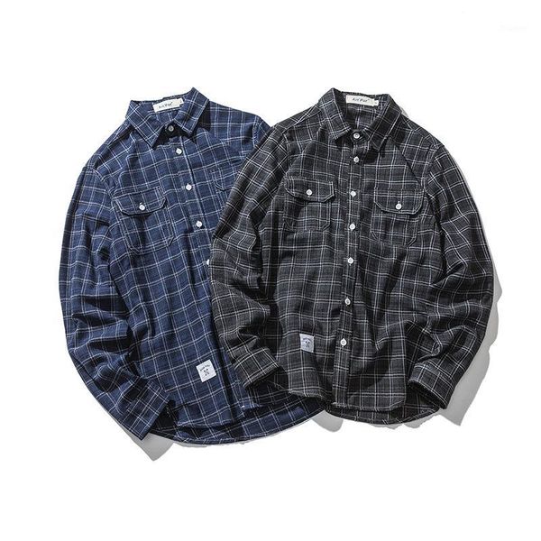 american trend lattice tooling shirt men's youth casual retro street outside long-sleeved men's shirt1, White;black
american trend lattice tooling shirt men's youth casual retro street outside long-sleeved men's shirt1, White;black