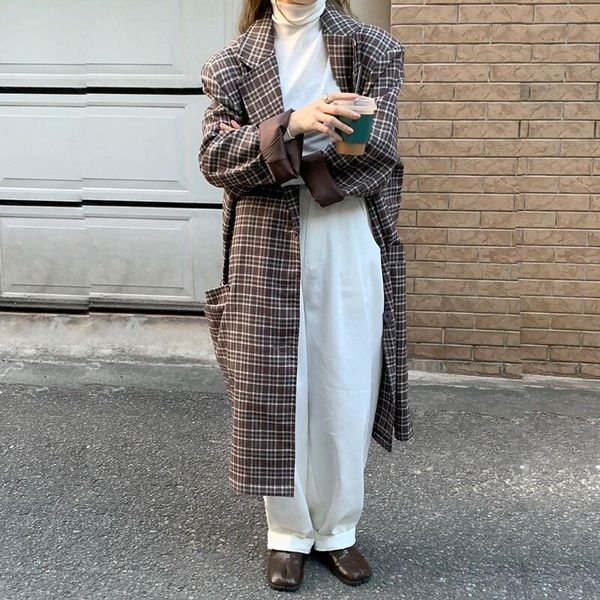 women's wool & blends women autumn winter houndstooth loose long coat blazer jacket button up woolen overcoat cardigan pockets, Black
women's wool & blends women autumn winter houndstooth loose long coat blazer jacket button up woolen overcoat cardigan pockets, Black
